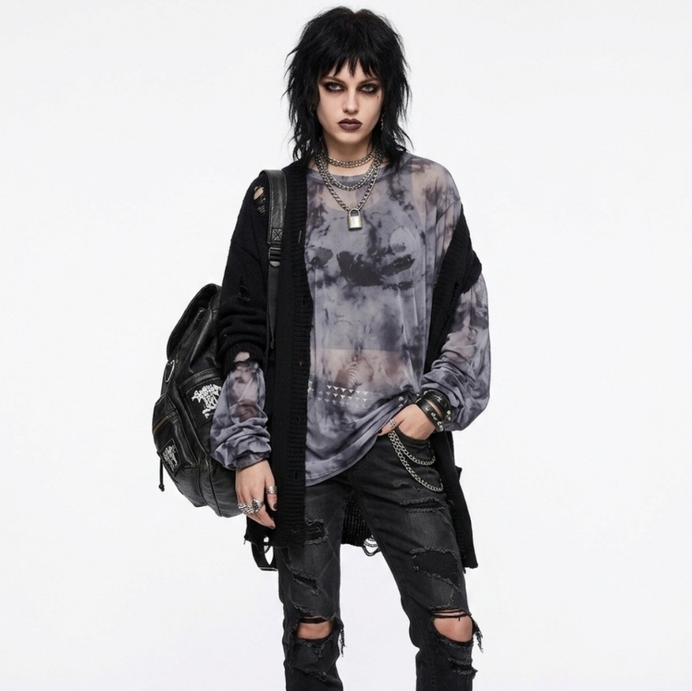 Baggy Mesh Top Goth